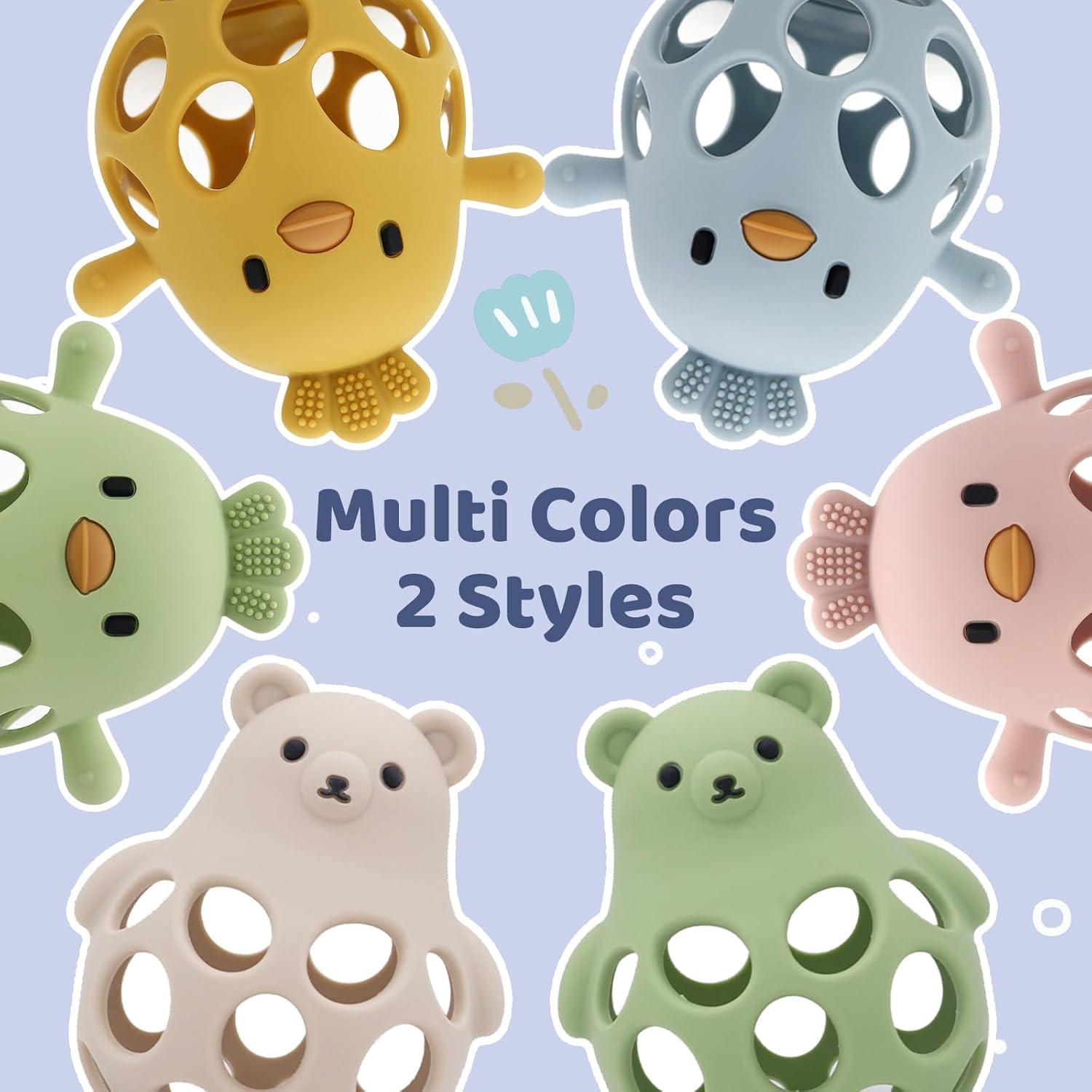 Mordedores de Silicona para Bebés - Juguetes de Dentición 0-12 Meses