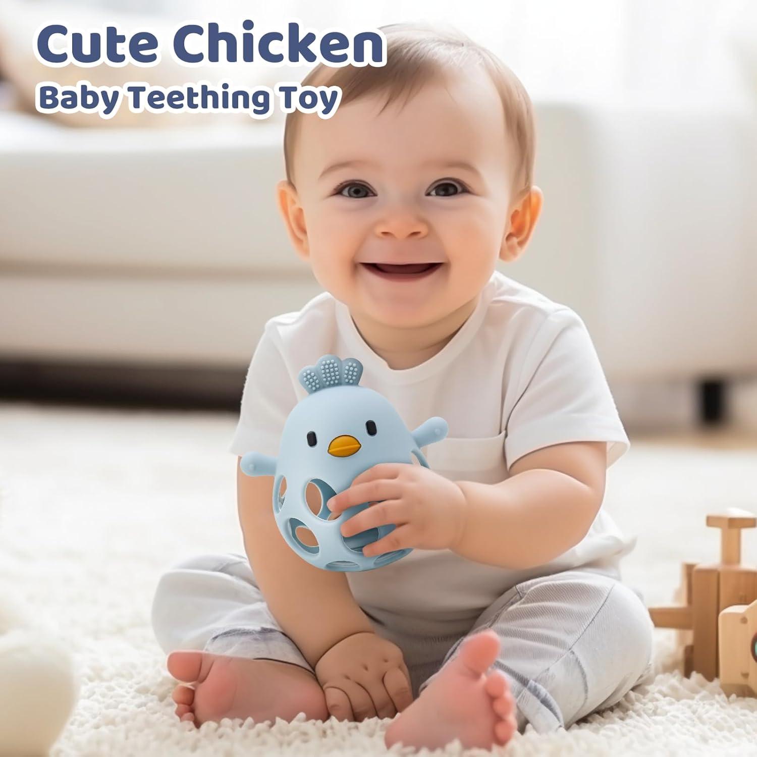 Mordedores de Silicona para Bebés - Juguetes de Dentición 0-12 Meses