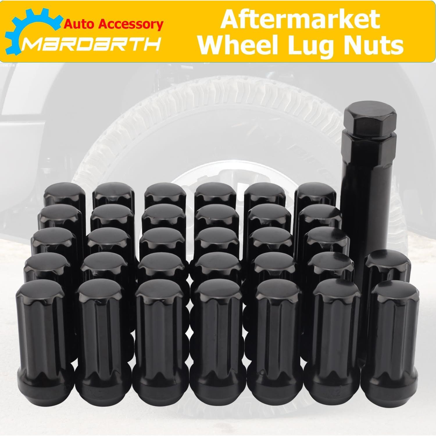 Juego de 32 Tuercas de Rueda Mardarth 9/16-18 Spline Negro