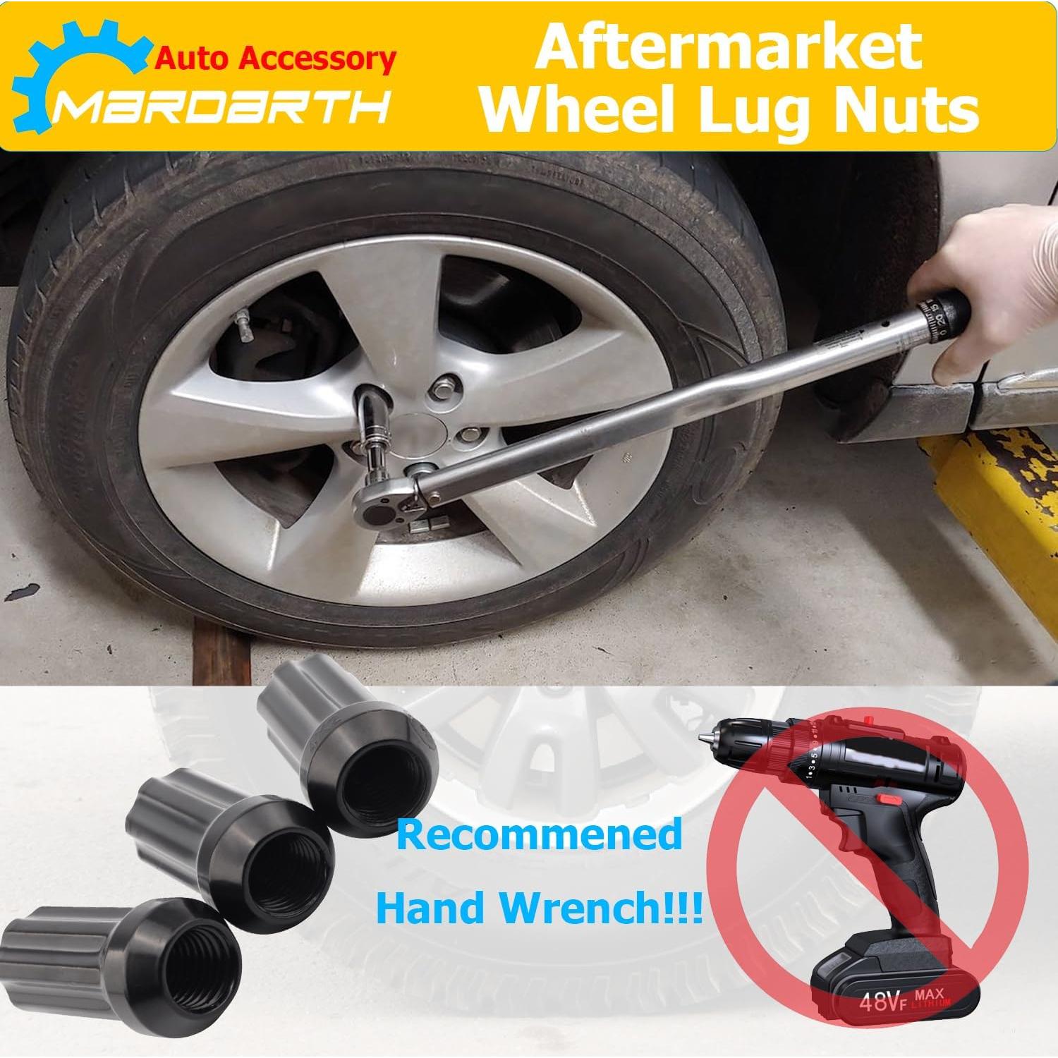 Juego de 32 Tuercas de Rueda Mardarth 9/16-18 Spline Negro