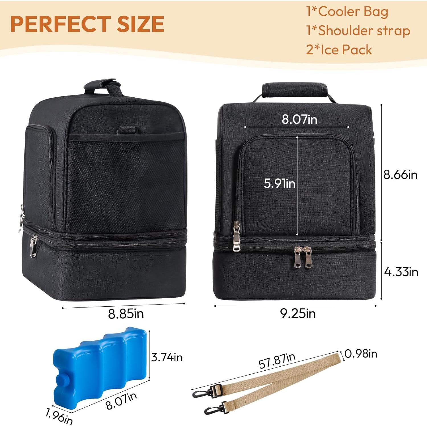 Bolsa Aislada para Extractor de Leche NCVI - Negra, Doble Capa