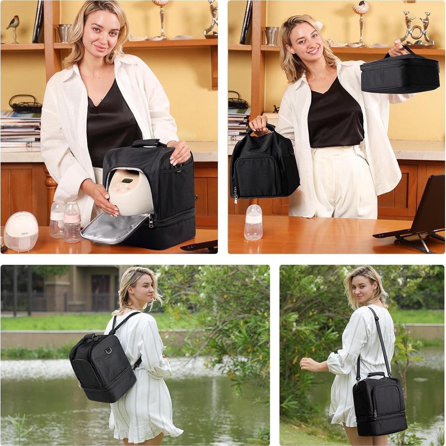 Bolsa Aislada para Extractor de Leche NCVI - Negra, Doble Capa