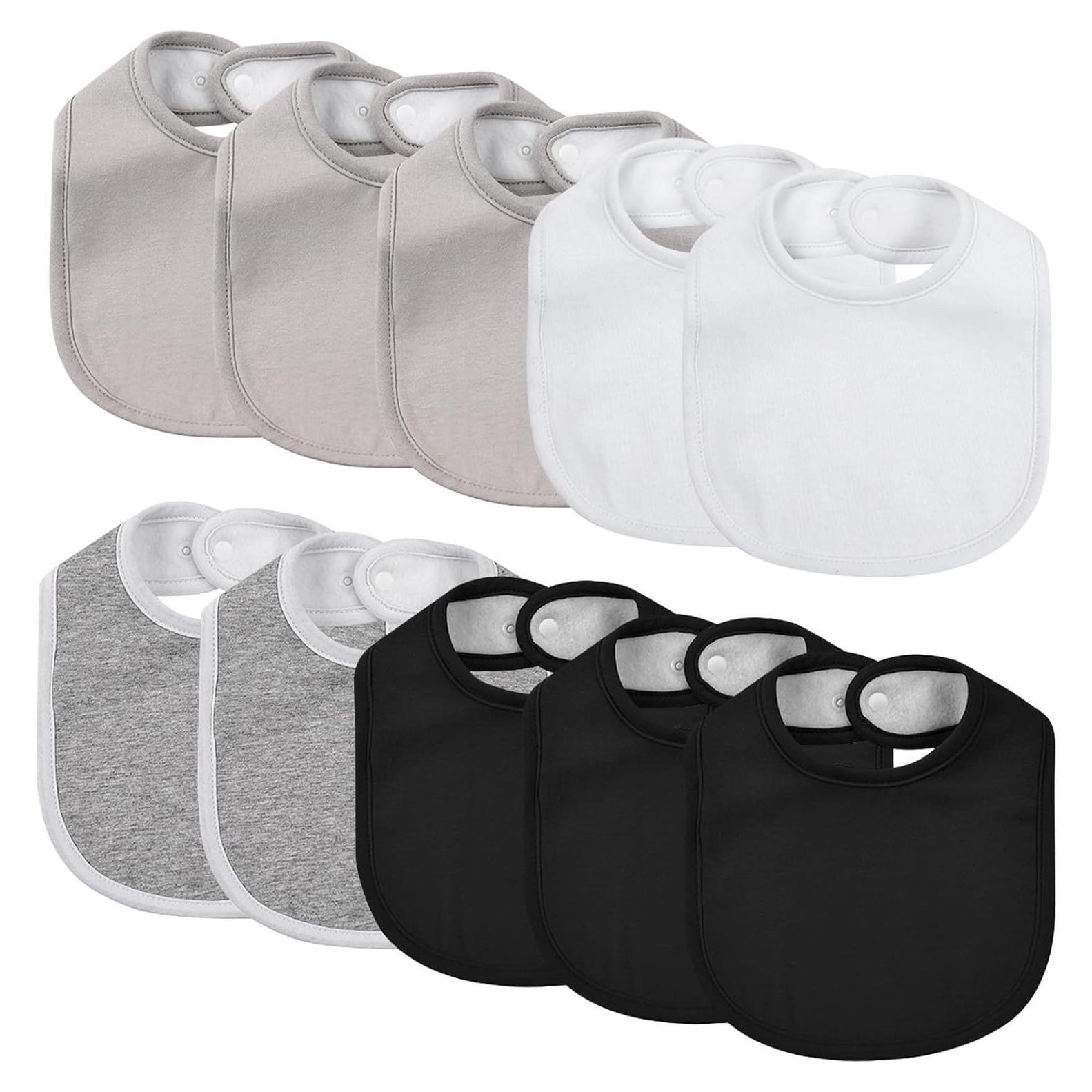 Paquete de 10 Baberos de Algodón Orgánico para Bebé