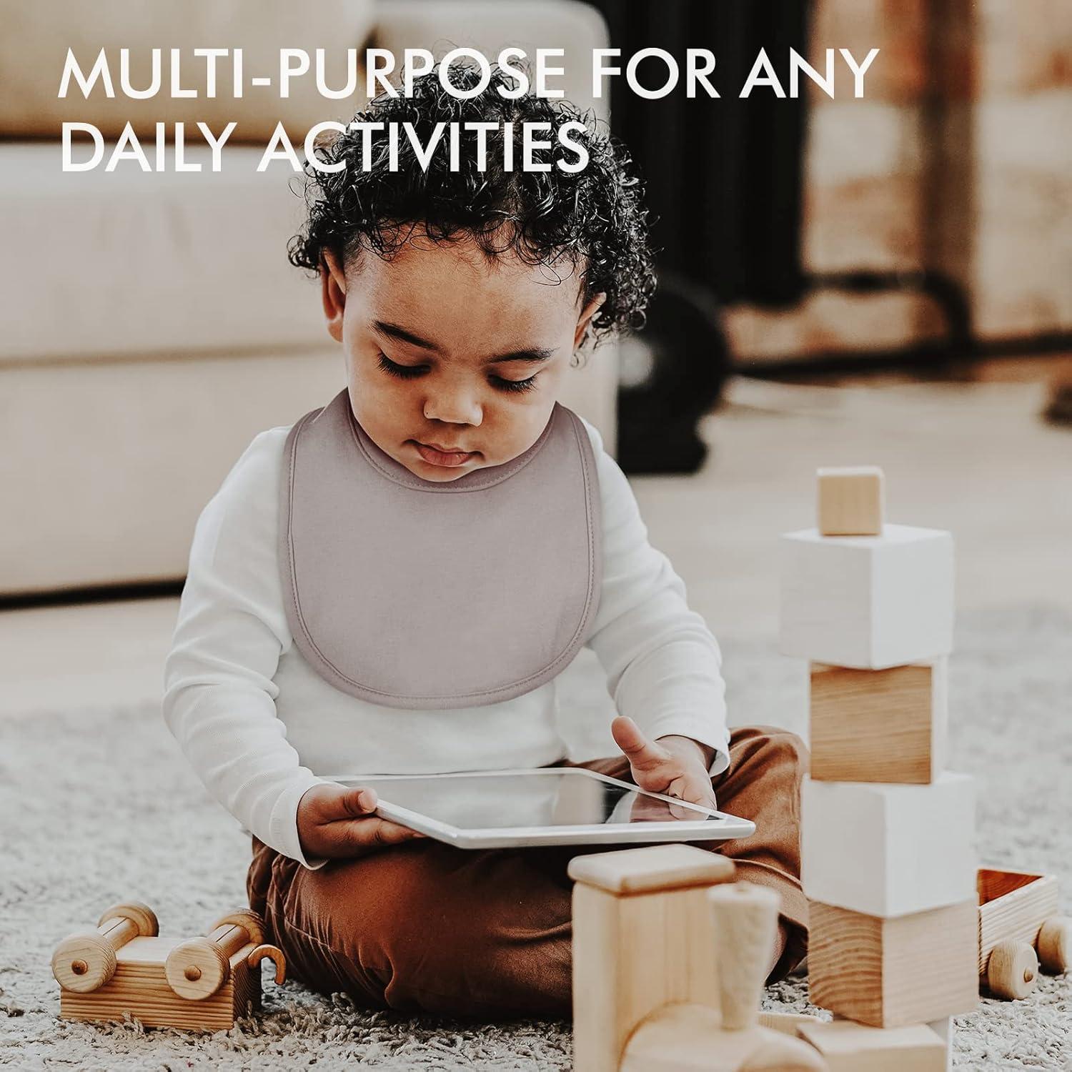 Paquete de 10 Baberos de Algodón Orgánico para Bebé