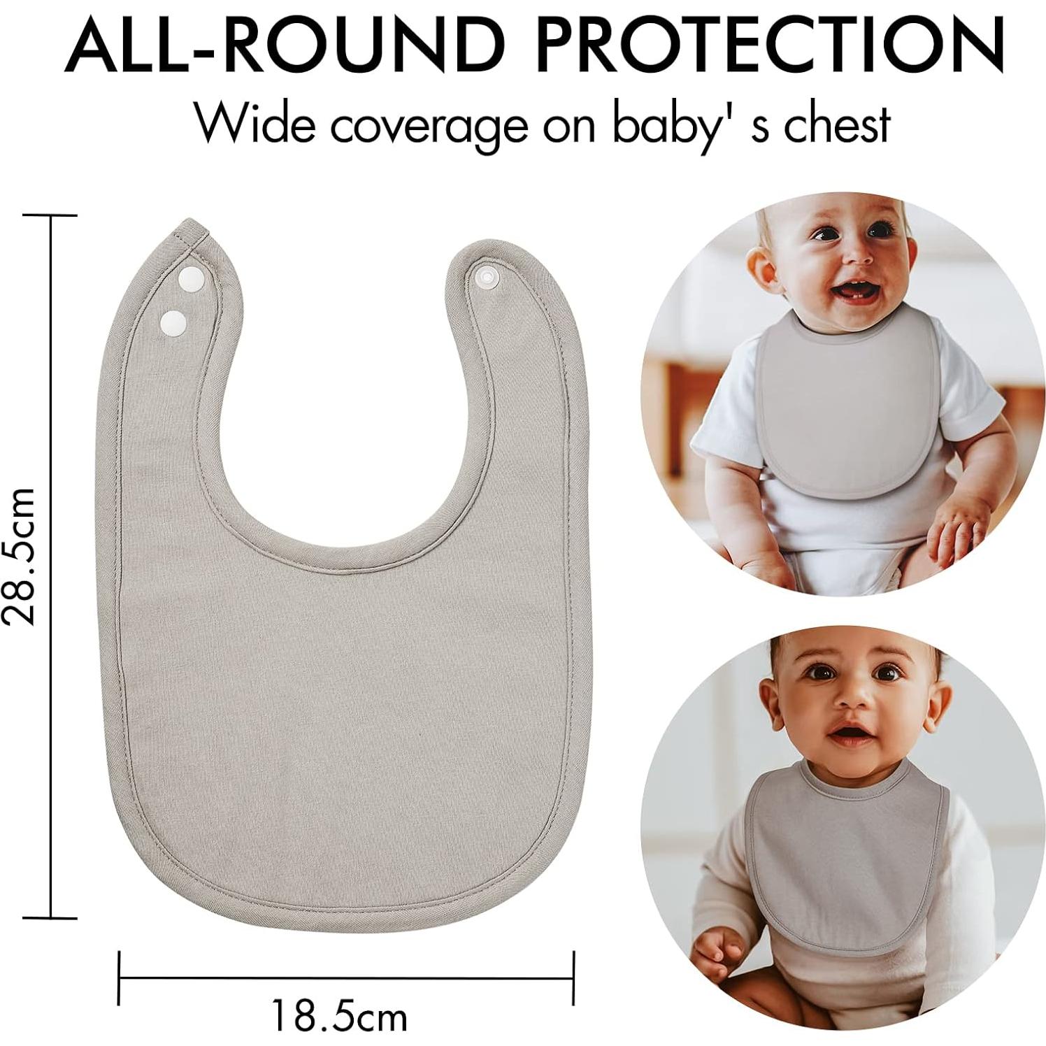 Paquete de 10 Baberos de Algodón Orgánico para Bebé