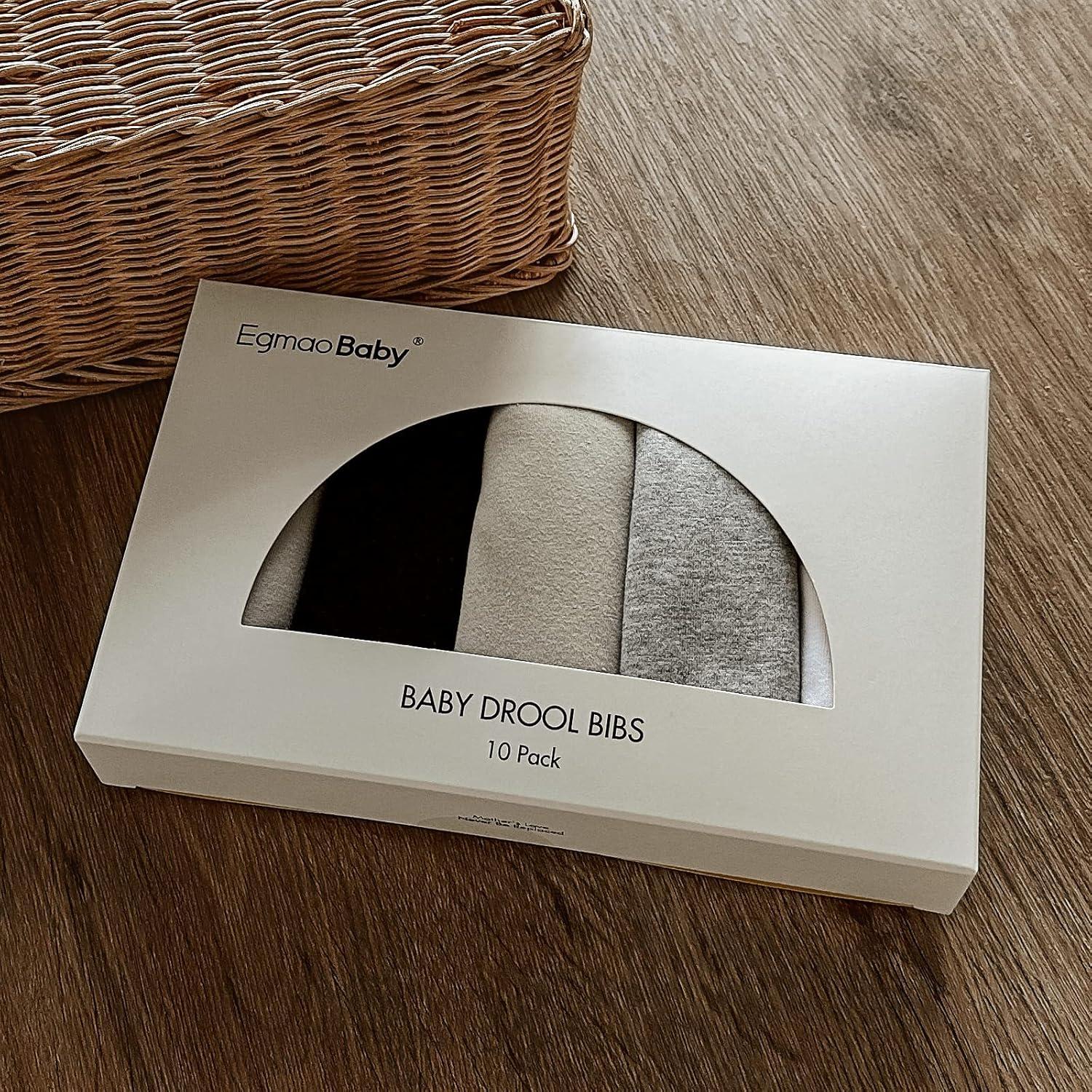 Paquete de 10 Baberos de Algodón Orgánico para Bebé