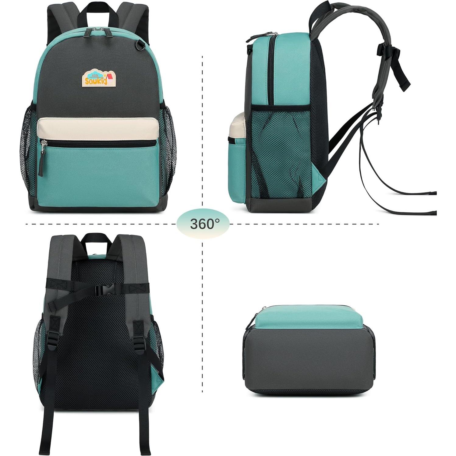 Mochila Escolar Infantil 15" Negro y Verde - 12 Litros