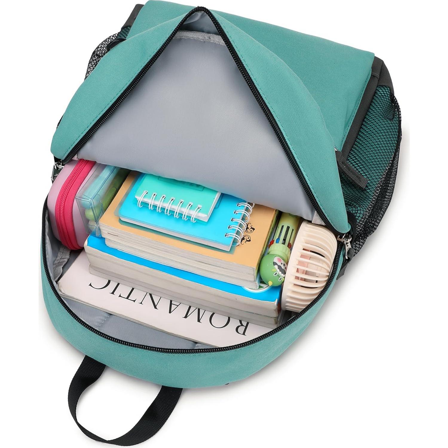 Mochila Escolar Infantil 15" Negro y Verde - 12 Litros