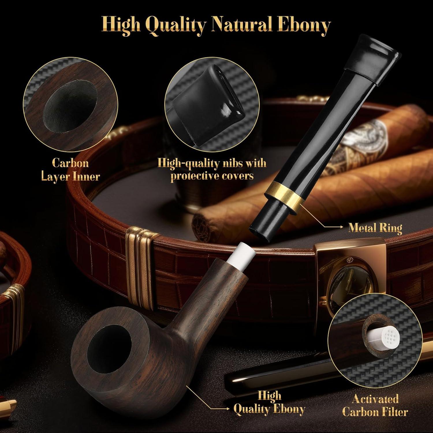 Juego de Pipas de Tabaco KEJIAR con Bolsa y Encendedor