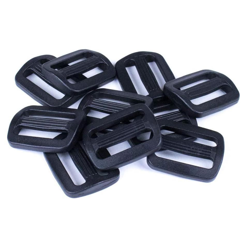 Deslizadores Tri-Glide Plástico Negro Paracord Planet 10 Unidades