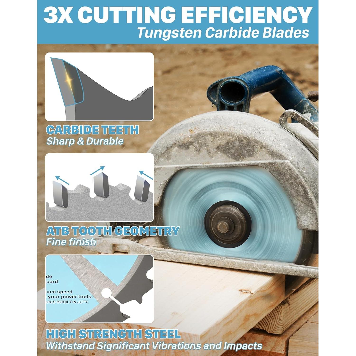 Hoja de Sierra Circular KEENTECH 7-1/4" 40 Dientes x3