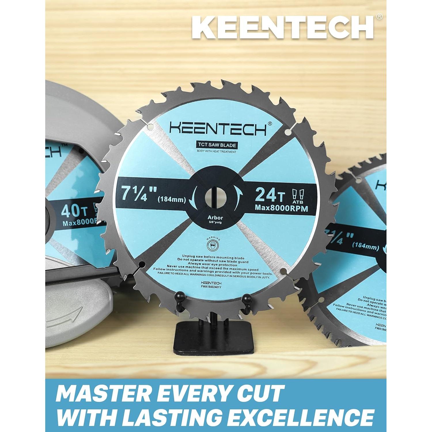 Hoja de Sierra Circular KEENTECH 7-1/4" 40 Dientes x3