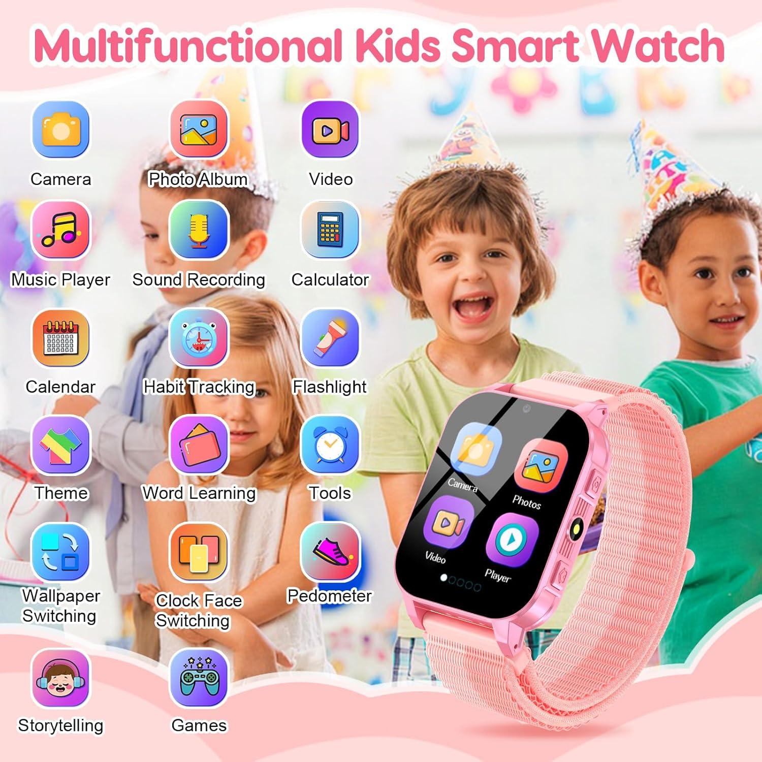 Reloj Inteligente CJC para Niñas 4-8 Años Rosa 1.83" HD