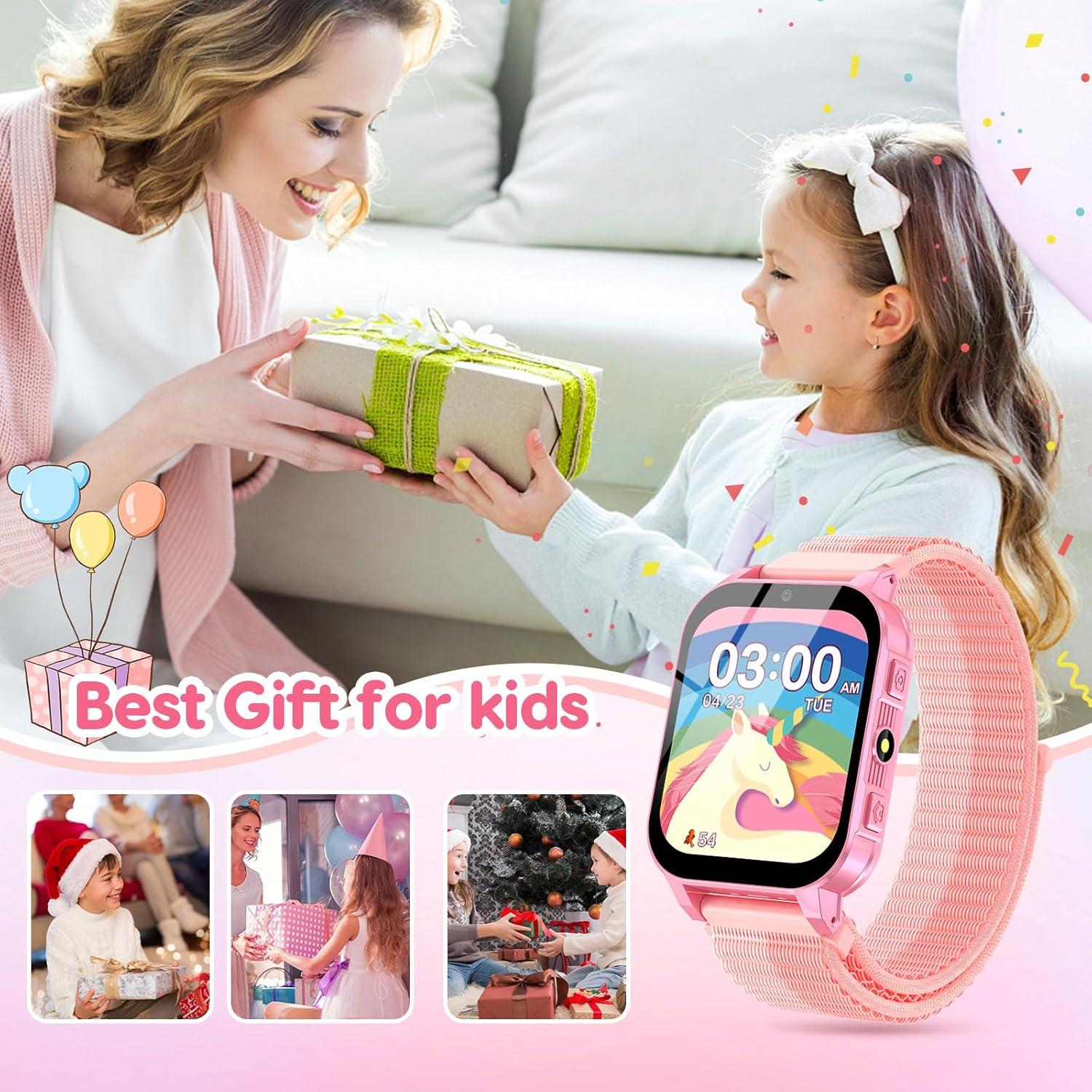 Reloj Inteligente CJC para Niñas 4-8 Años Rosa 1.83" HD