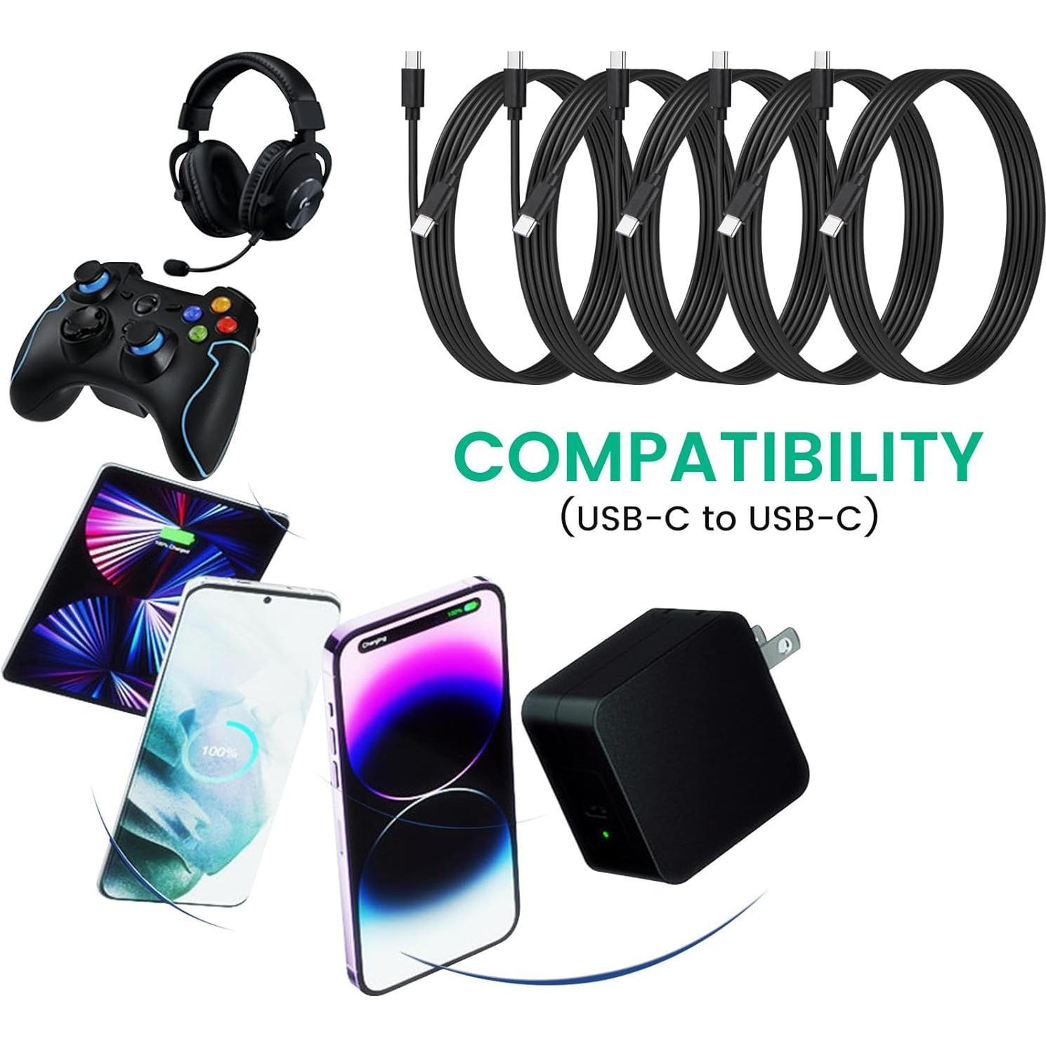 10 Cables de Carga USB C a C Weishan 1m Carga Rápida 48W