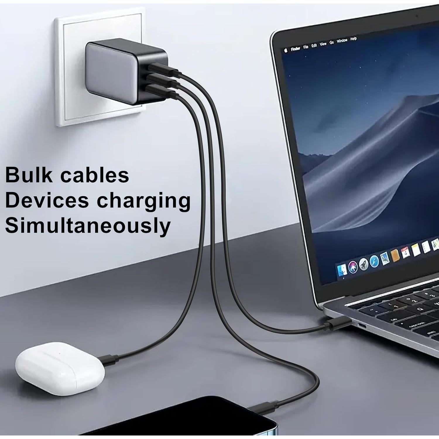 10 Cables de Carga USB C a C Weishan 1m Carga Rápida 48W