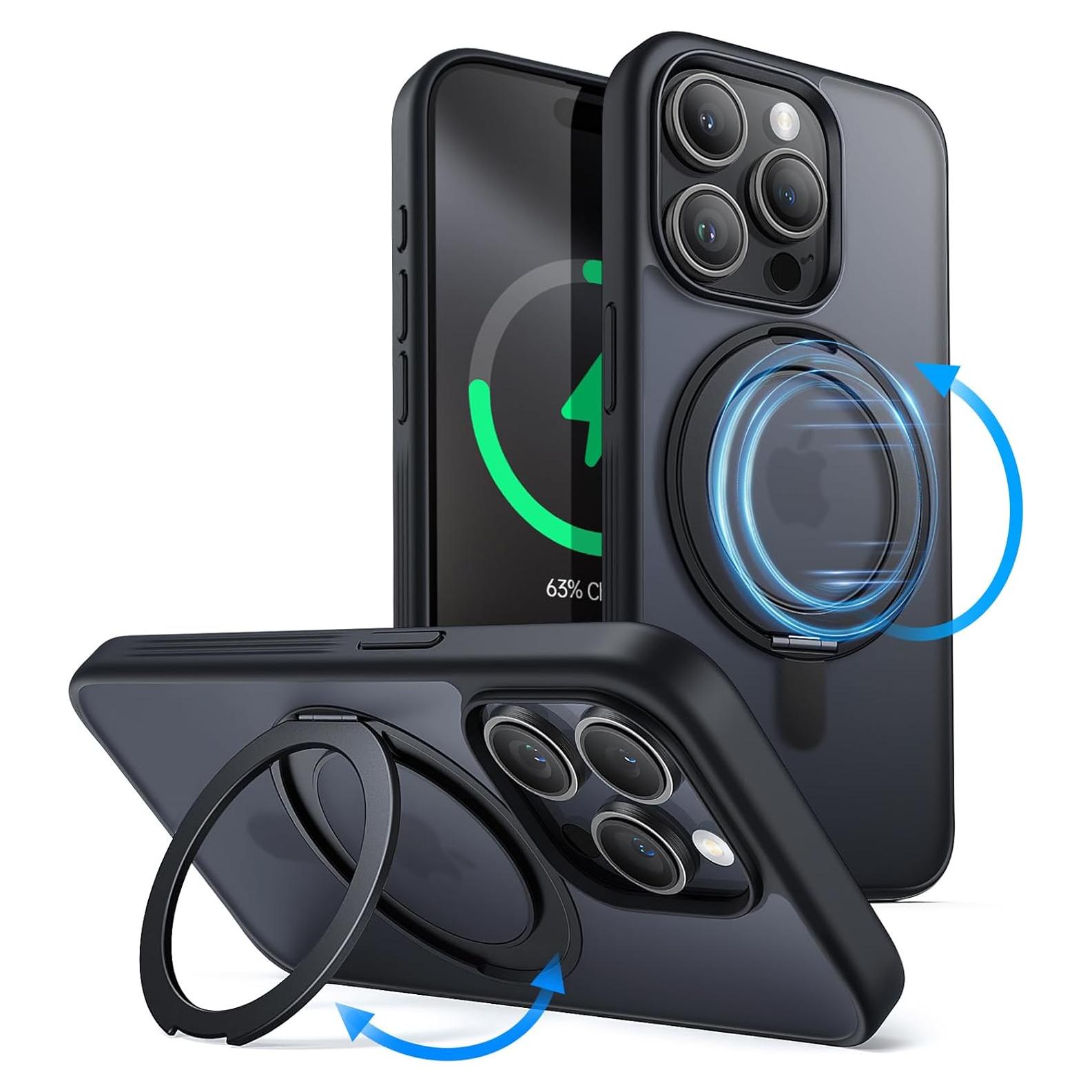 Funda JETech con Anillo Rotatable 360° para iPhone 15 Pro Max