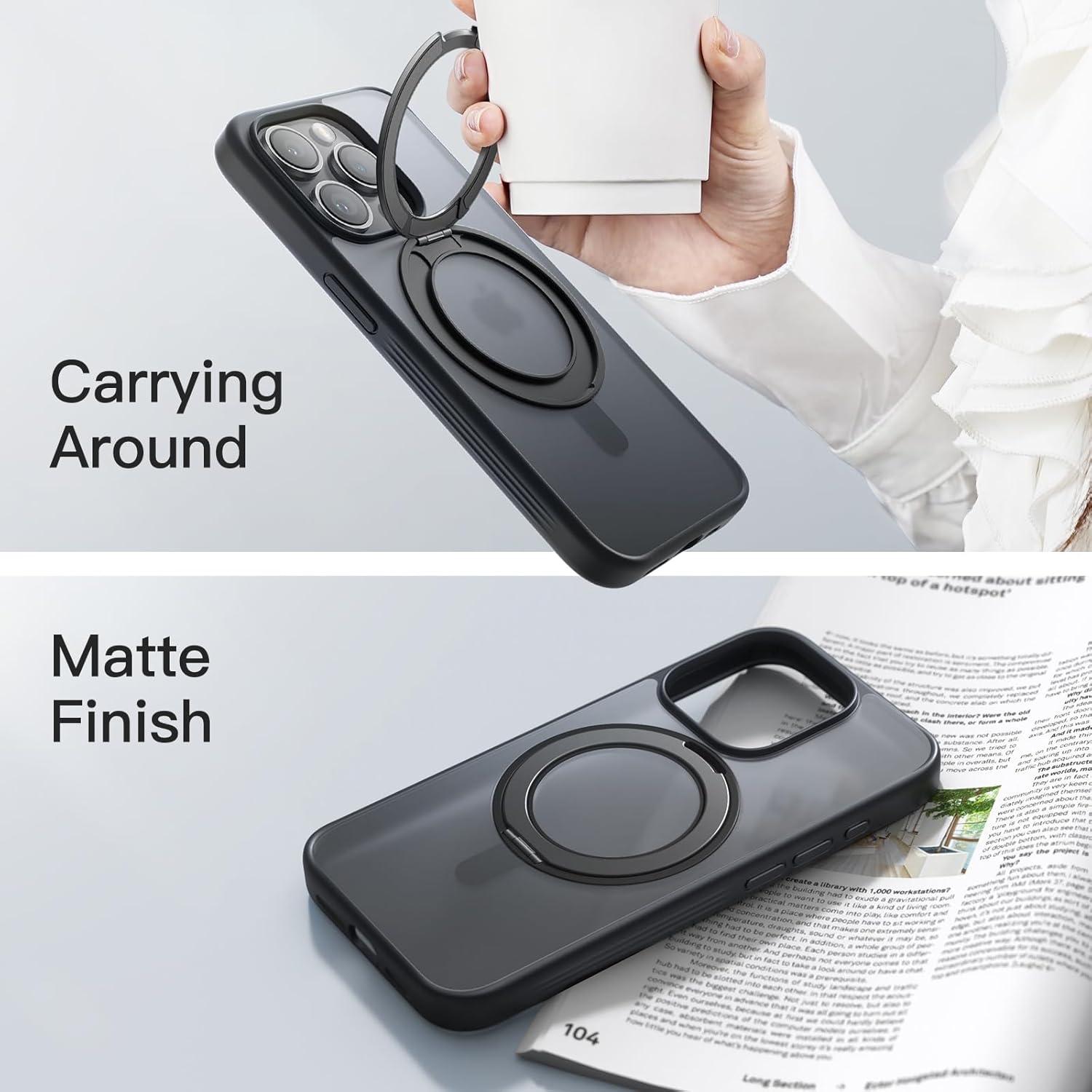 Funda JETech con Anillo Rotatable 360° para iPhone 15 Pro Max