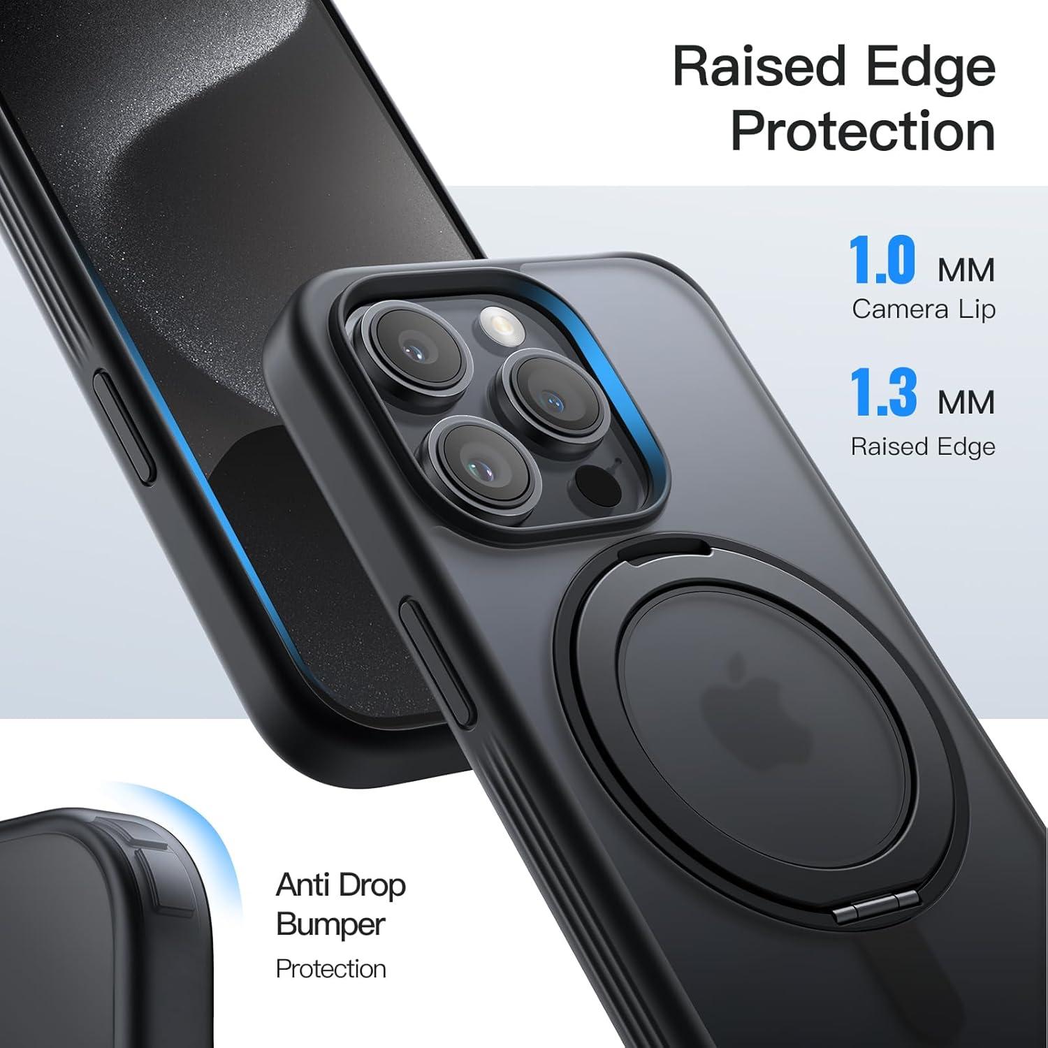 Funda JETech con Anillo Rotatable 360° para iPhone 15 Pro Max