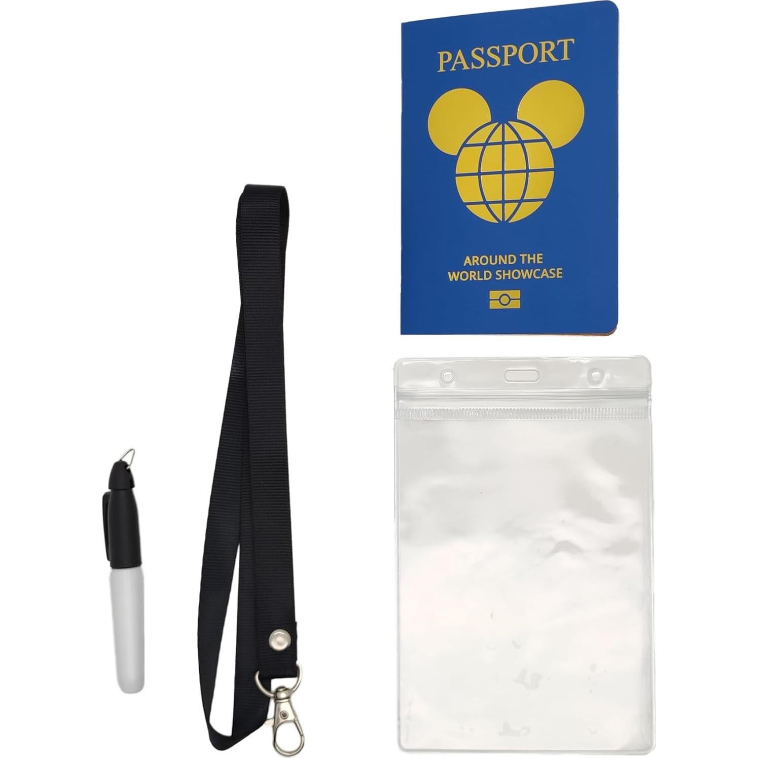 Portafolios de Pasaporte Epcot ASVP Negro Unisex 13x9 cm