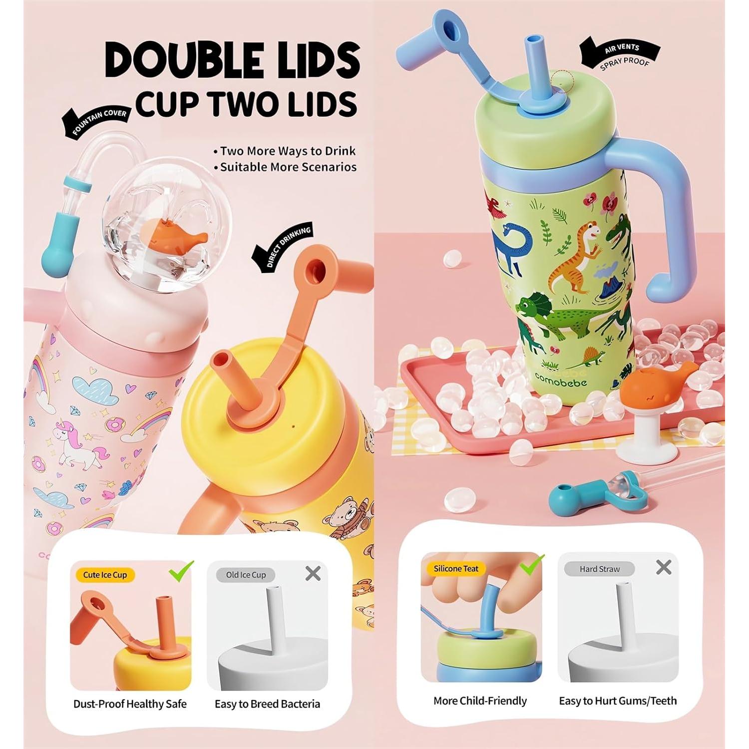 Taza de Acero Inoxidable LIONICE 710ml con Chorro de Ballena