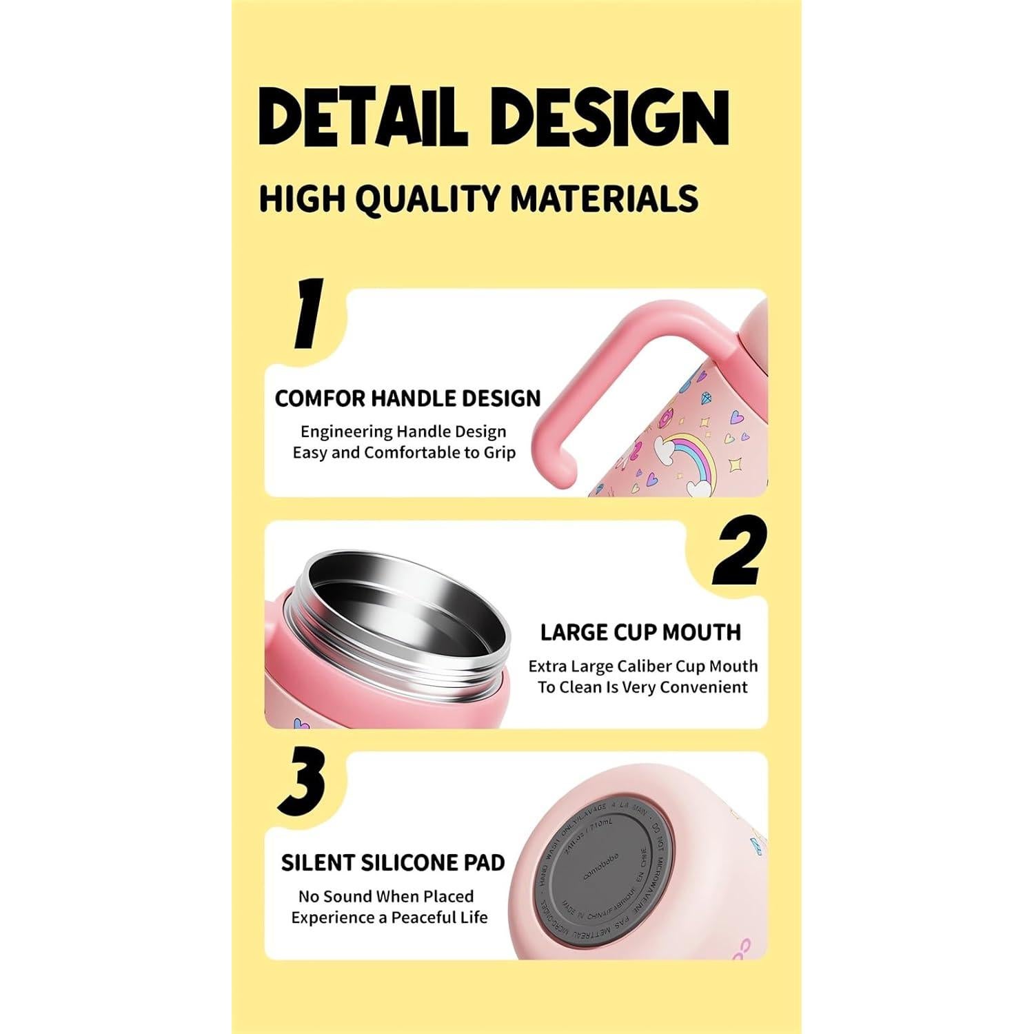 Taza de Acero Inoxidable LIONICE 710ml con Chorro de Ballena