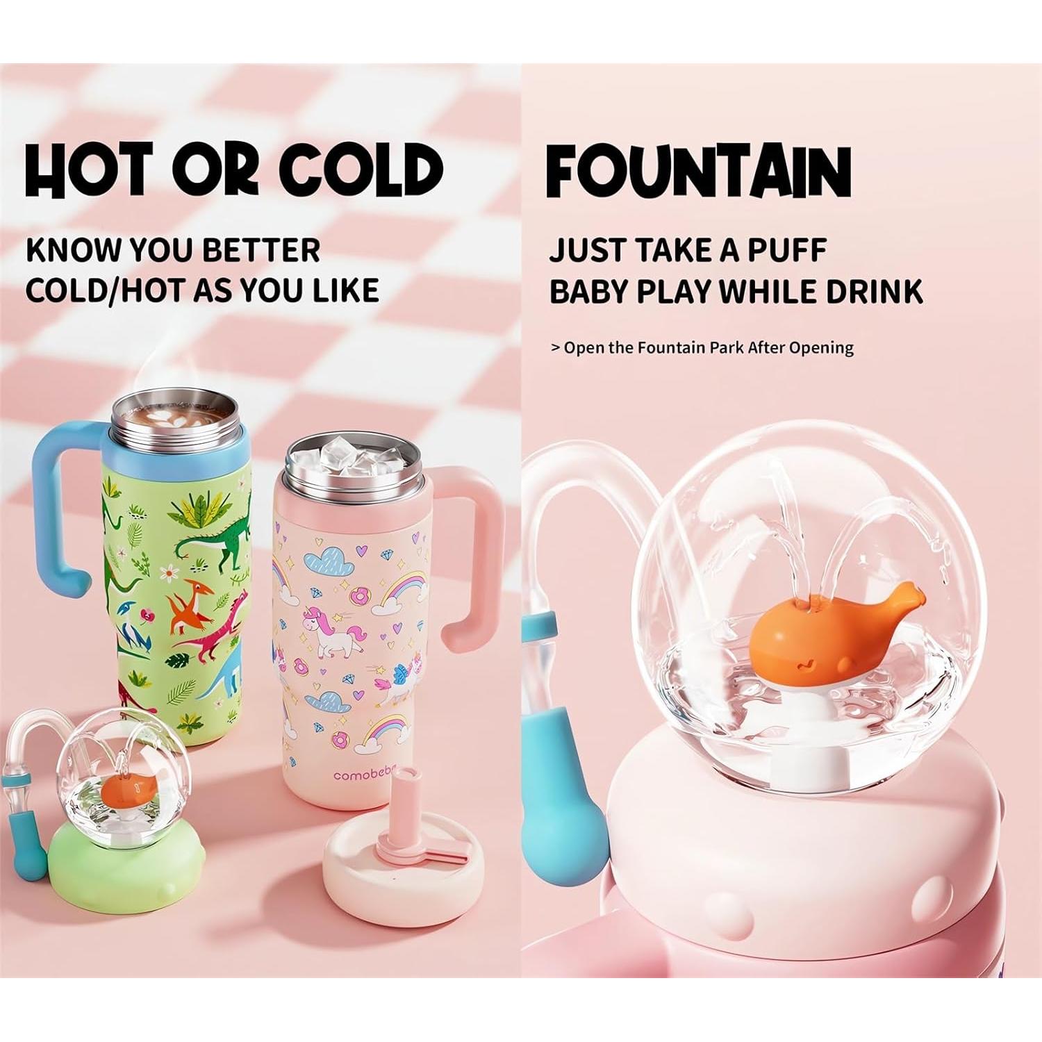 Taza de Acero Inoxidable LIONICE 710ml con Chorro de Ballena