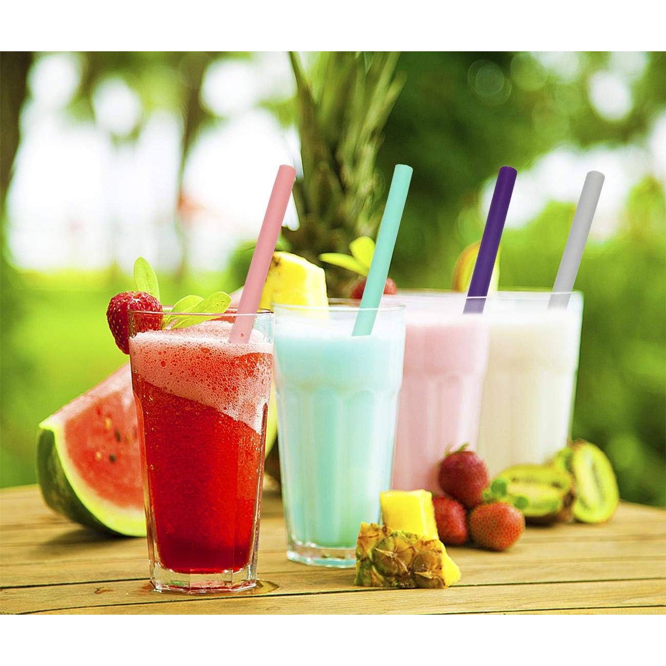 Conjunto de 12 Pajitas de Silicona Senneny Reutilizables 6mm