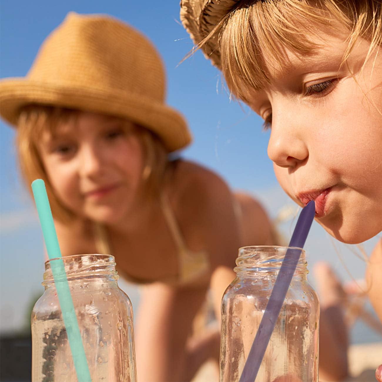 Conjunto de 12 Pajitas de Silicona Senneny Reutilizables 6mm