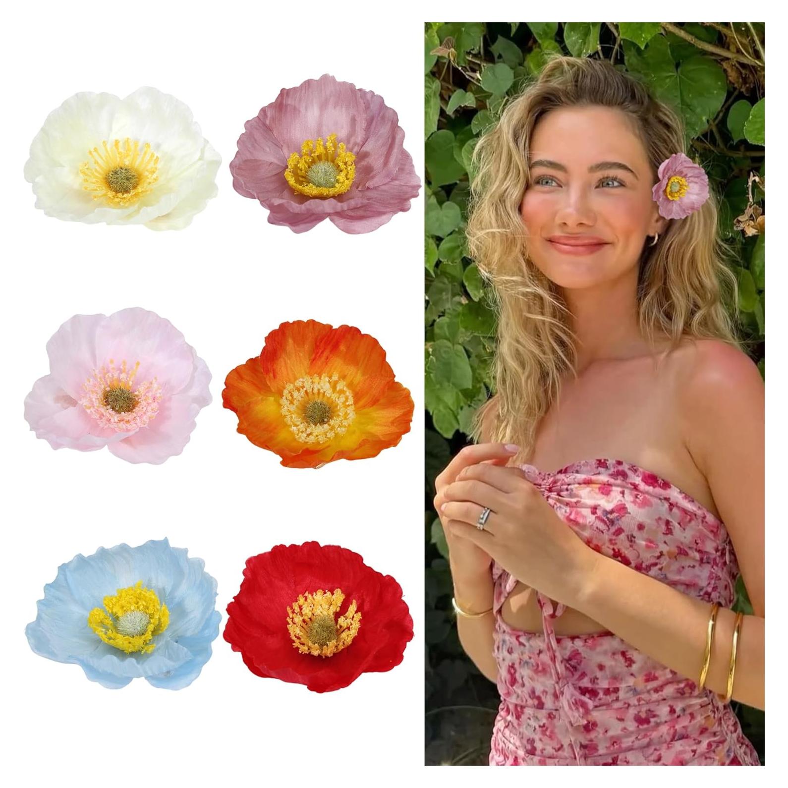 Paquete de 6 Clips para el Cabello VCKOVCKO con Flores Artificiales