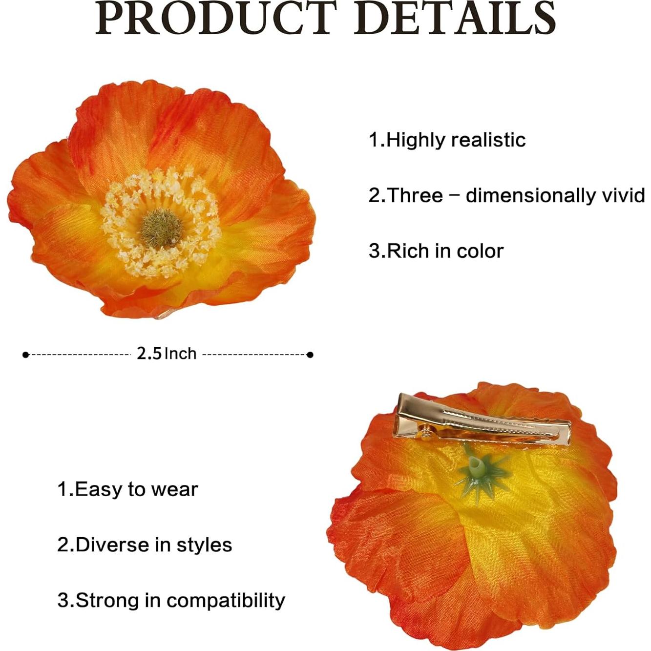 Paquete de 6 Clips para el Cabello VCKOVCKO con Flores Artificiales