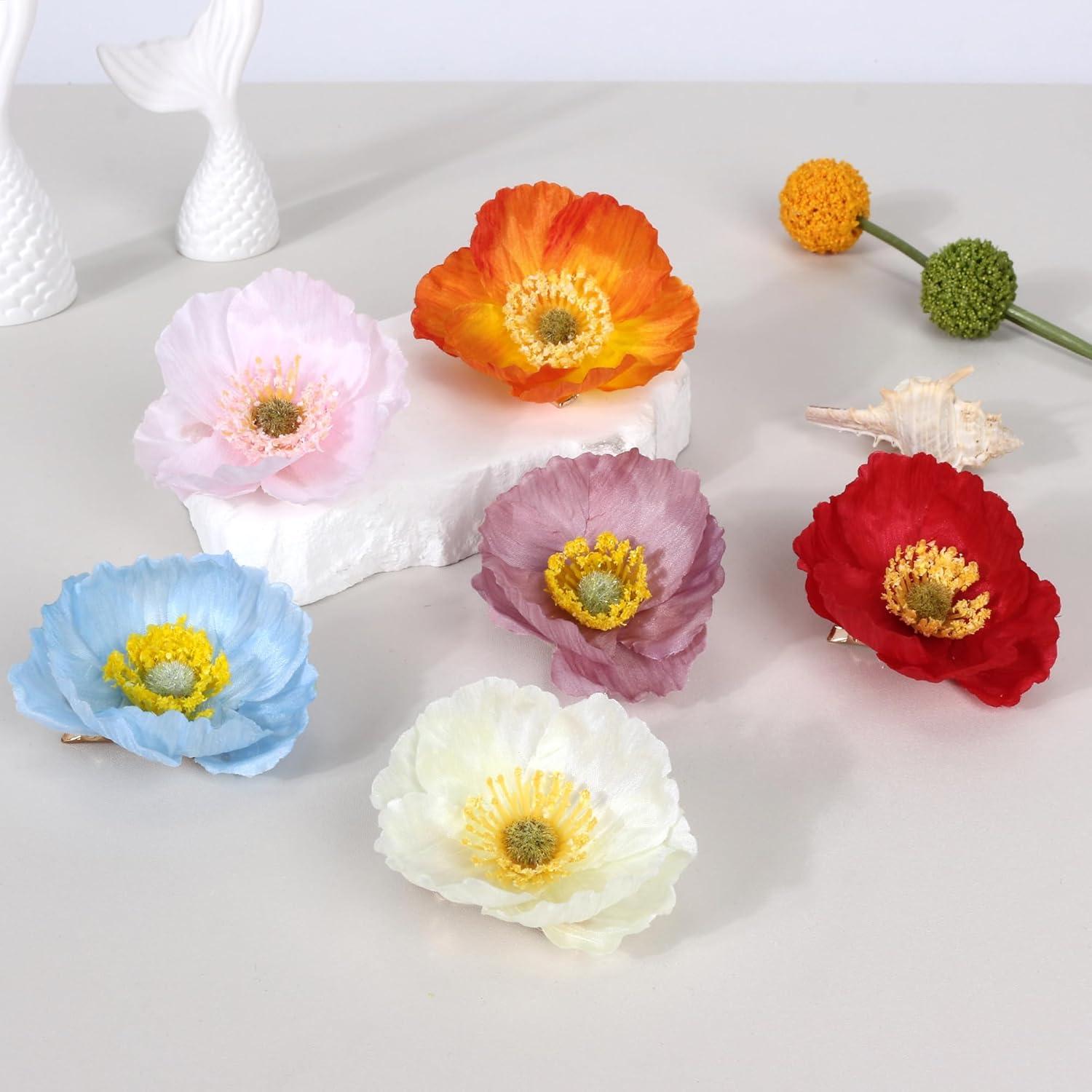 Paquete de 6 Clips para el Cabello VCKOVCKO con Flores Artificiales