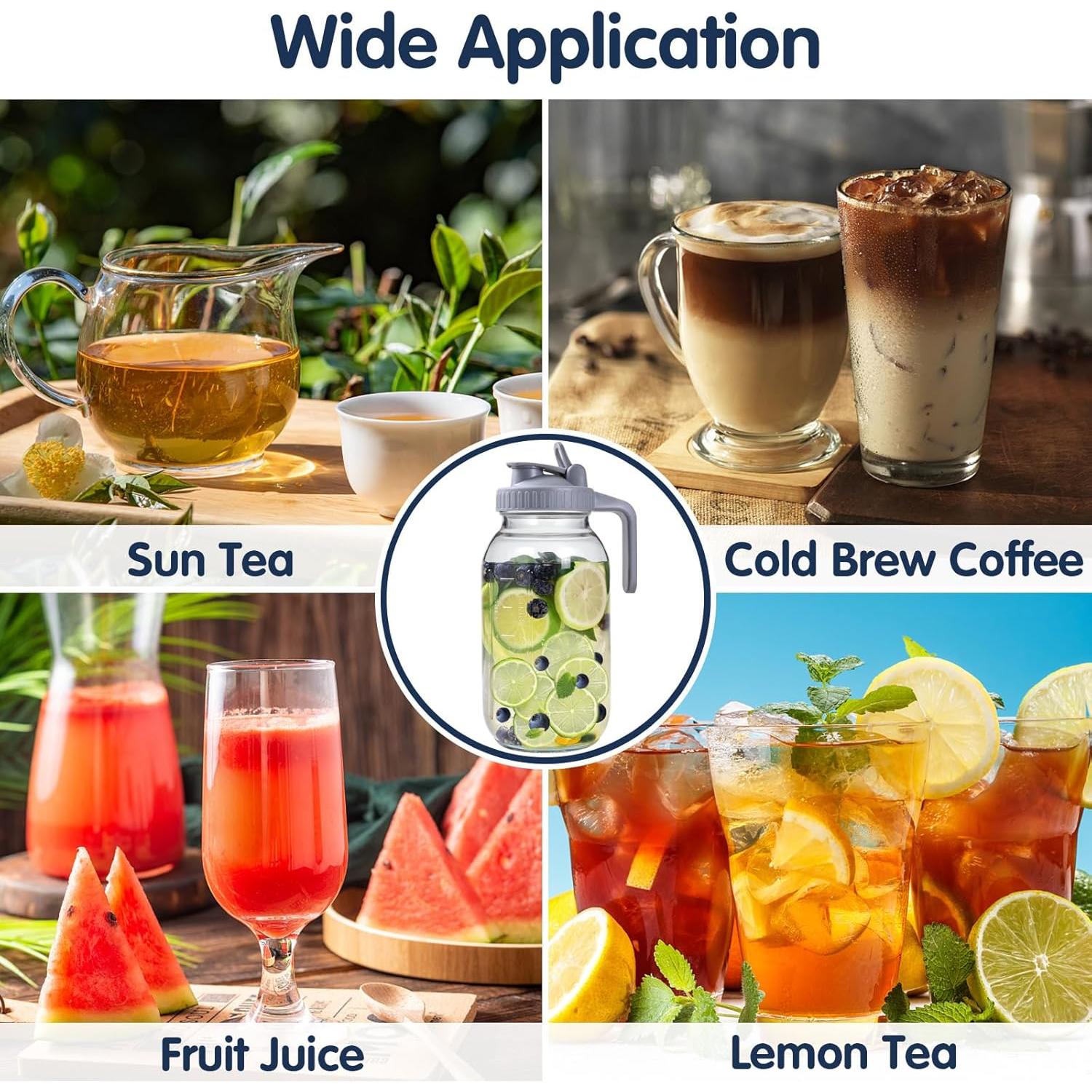 3 Jarras de Vidrio Herméticas Scidea 1.9L con Tapa