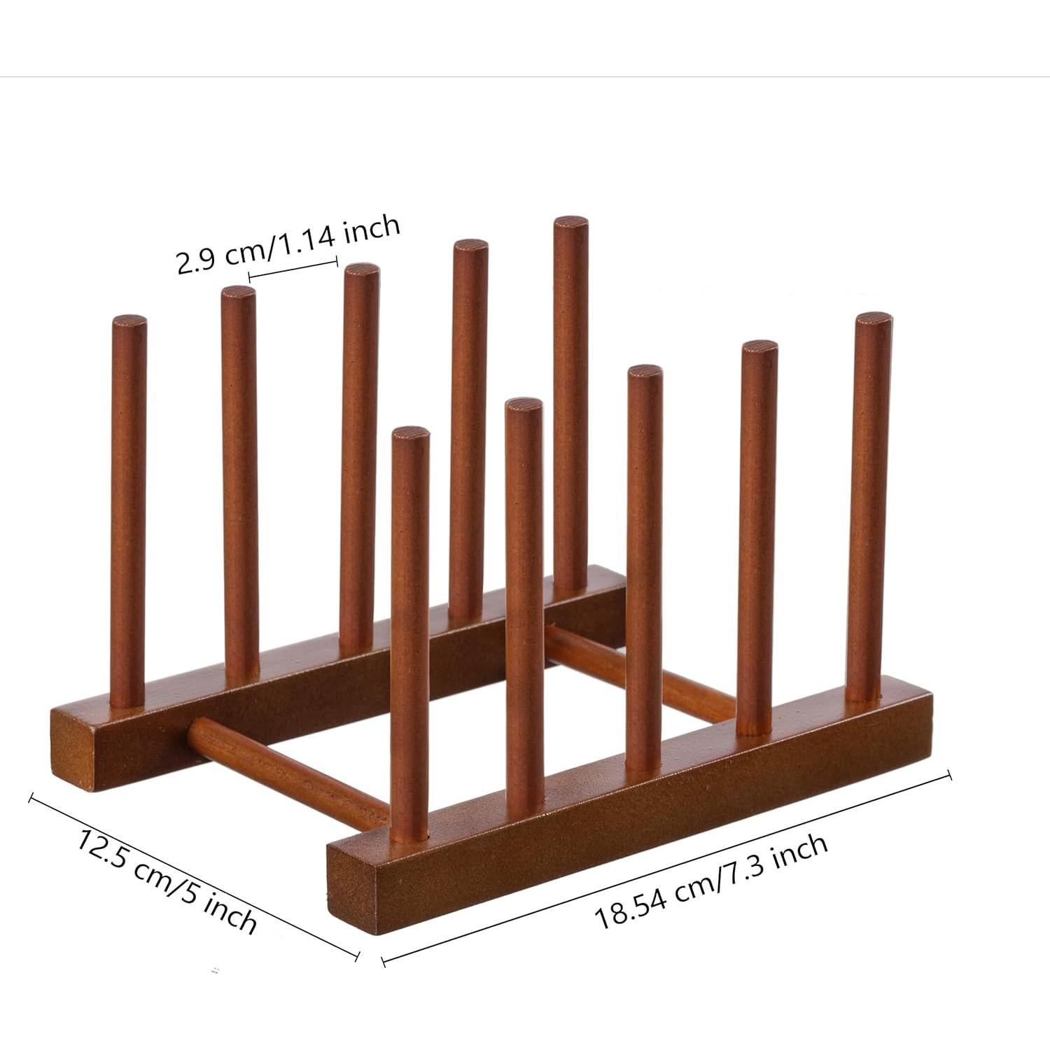 Organizador de Cocina HBlife 4pcs Madera de Teak 4 Ranuras