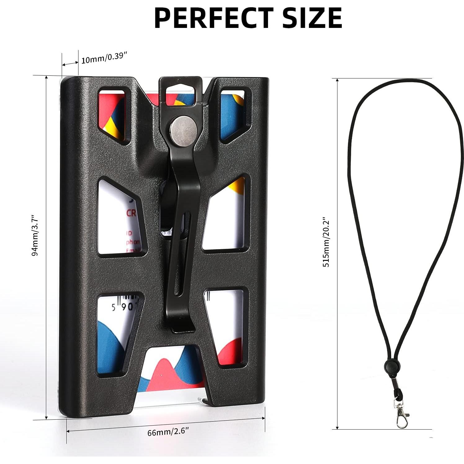 Soporte de Insignia ZAZE con Lanyard y Clip - Negro