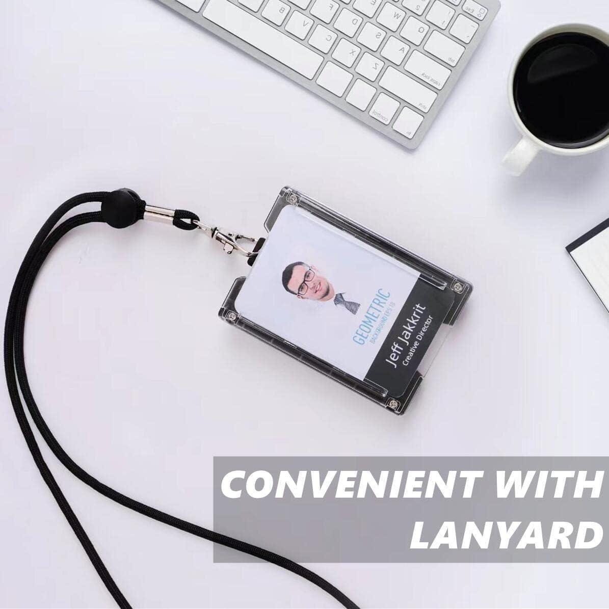 Soporte de Insignia ZAZE con Lanyard y Clip - Negro