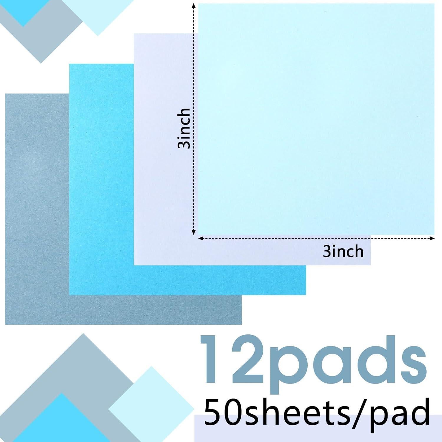 Notas Adhesivas Azules Thenshop 12 Pads 50 Hojas 7.62cm