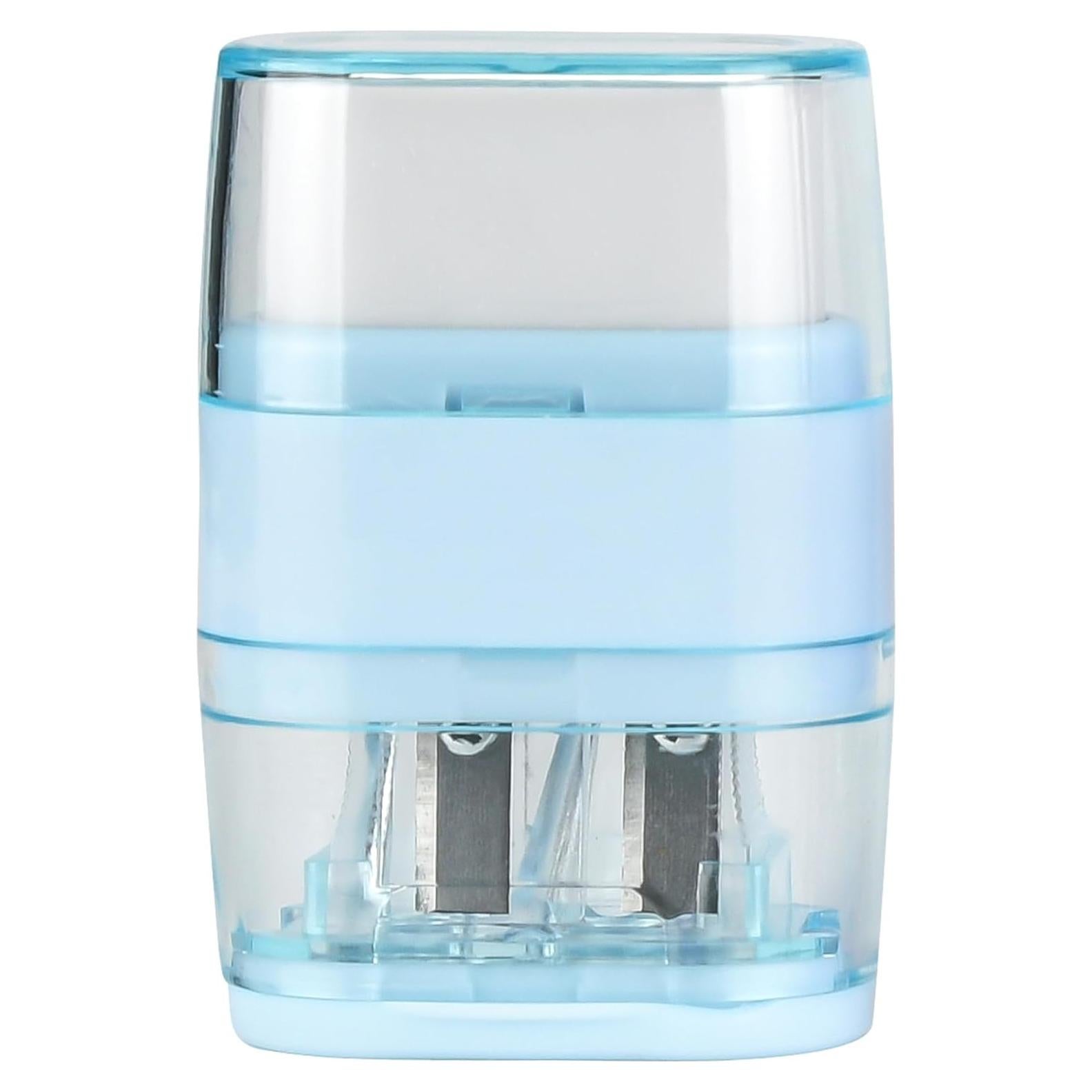 Sacapuntas Manual Waremew con Borrador Doble Agujero Azul