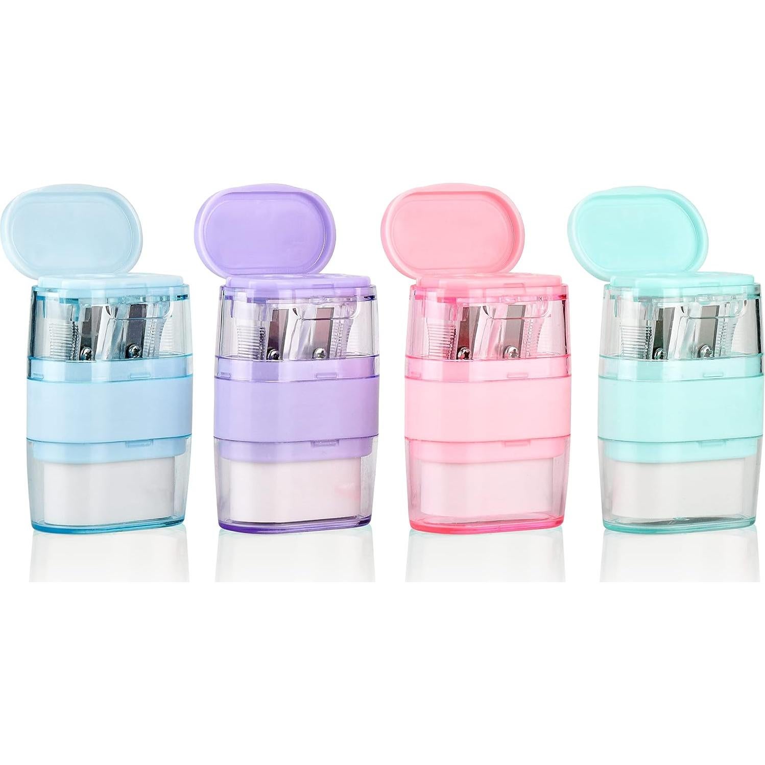 Sacapuntas Manual Waremew con Borrador Doble Agujero Azul