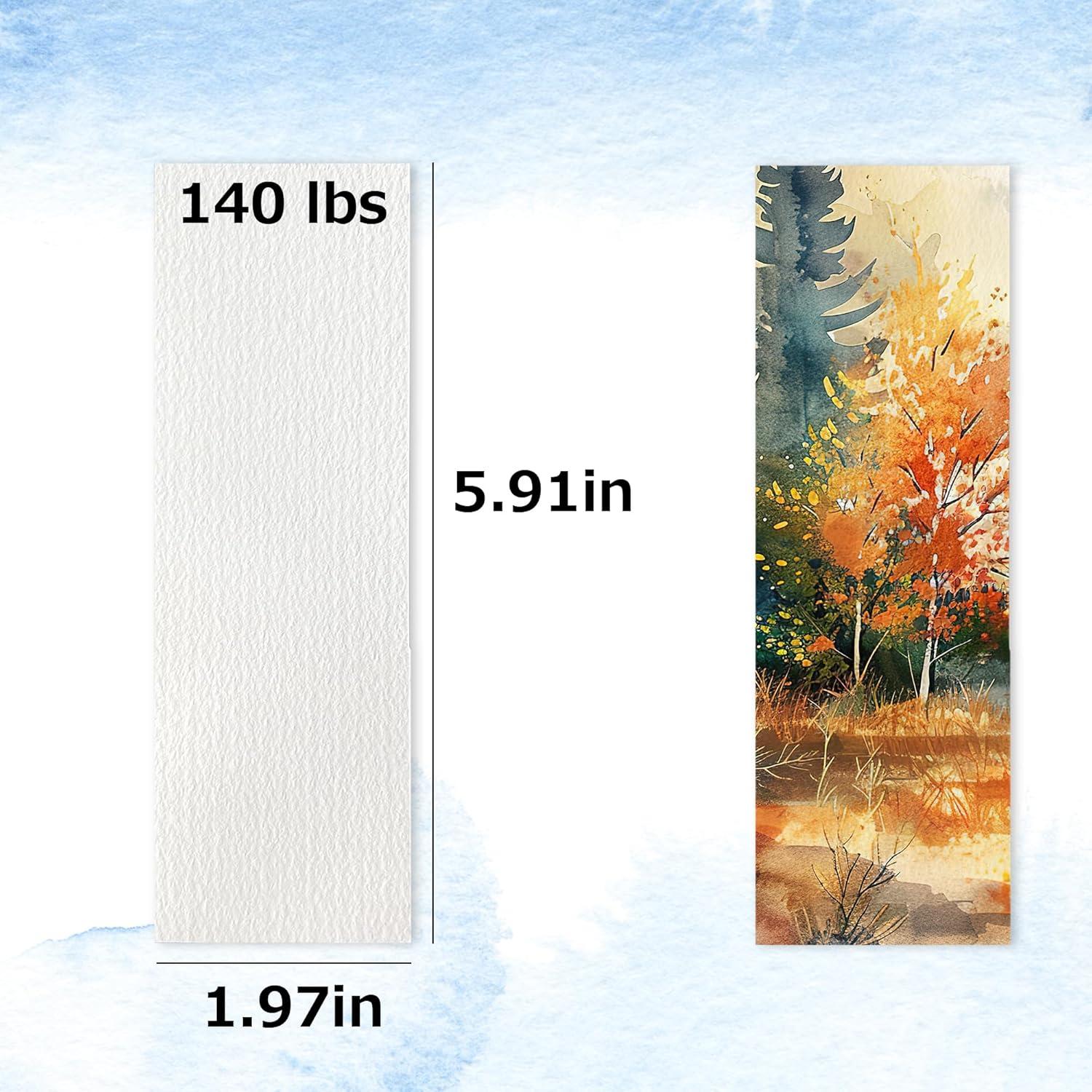 30 Marcadores en Blanco LUFEEMGA 4.8x15 cm Papel Acuarela 140lb