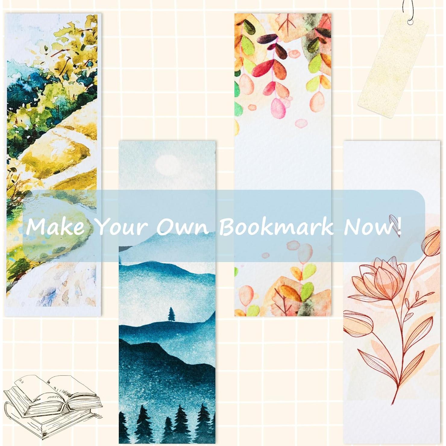 30 Marcadores en Blanco LUFEEMGA 4.8x15 cm Papel Acuarela 140lb