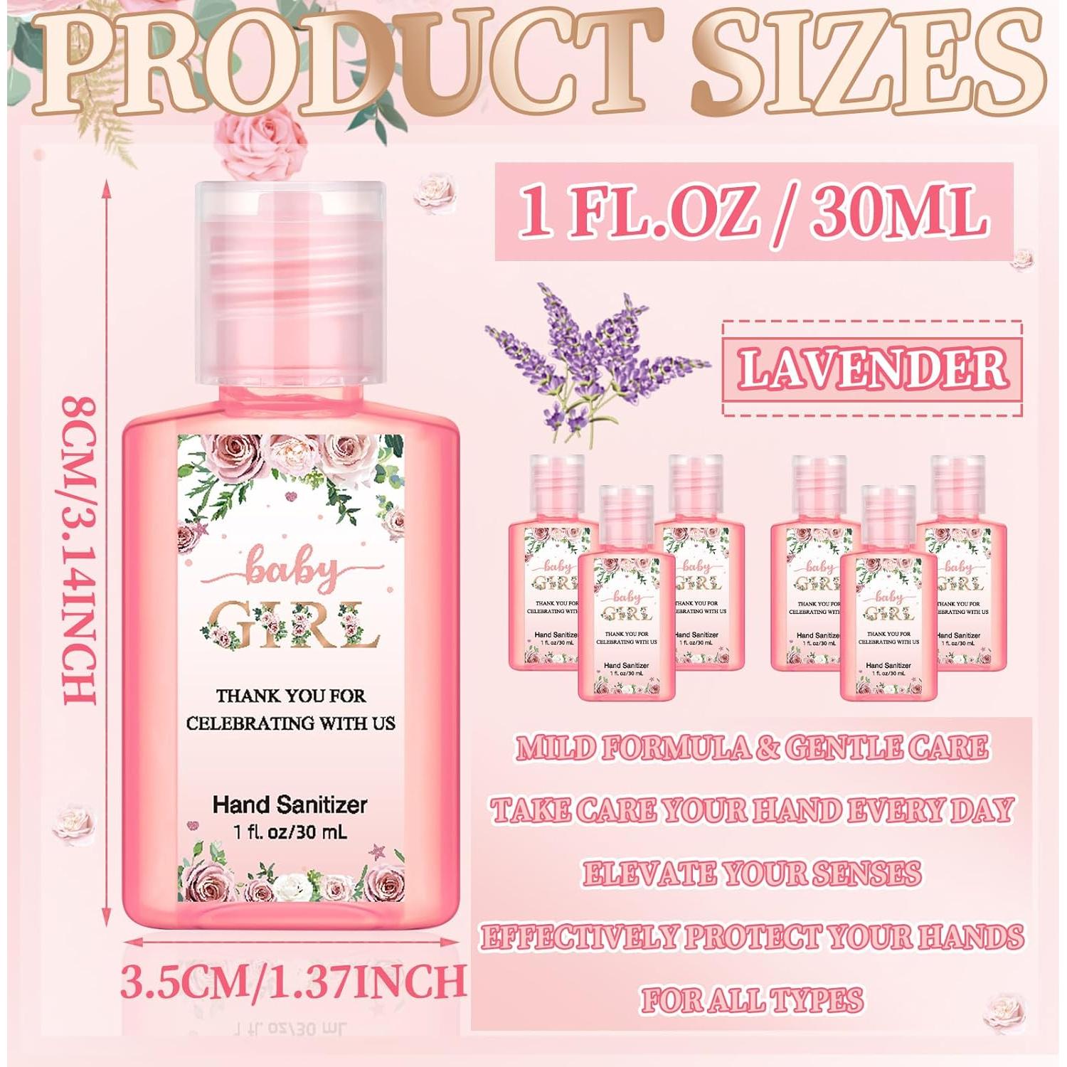 Desinfectantes de Manos Gejoy 48 Unidades 1 oz Niña Baby Shower
