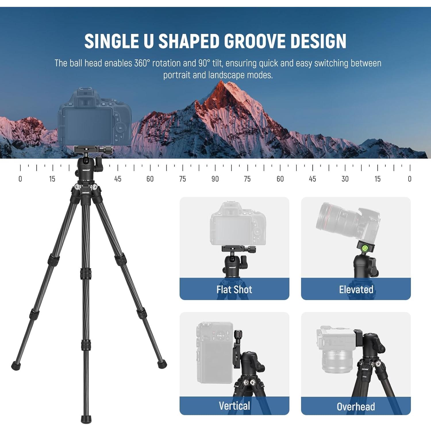 Trípode Mini NEEWER TP09 de Fibra de Carbono 50 cm