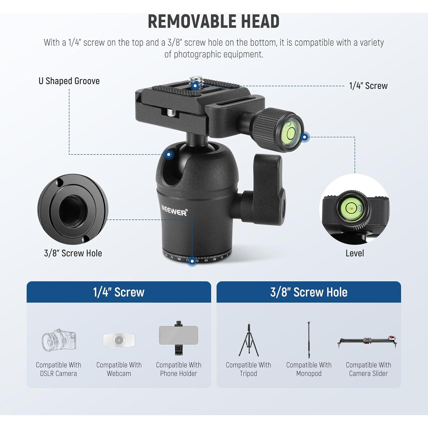 Trípode Mini NEEWER TP09 de Fibra de Carbono 50 cm