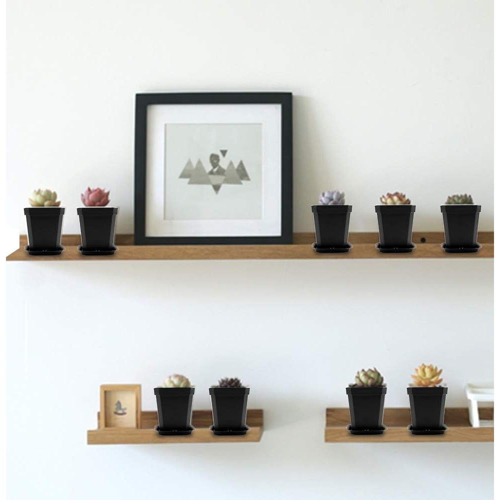 Macetas Cuadradas de Vivero Foxany 30 Pcs 7.9 cm Negro