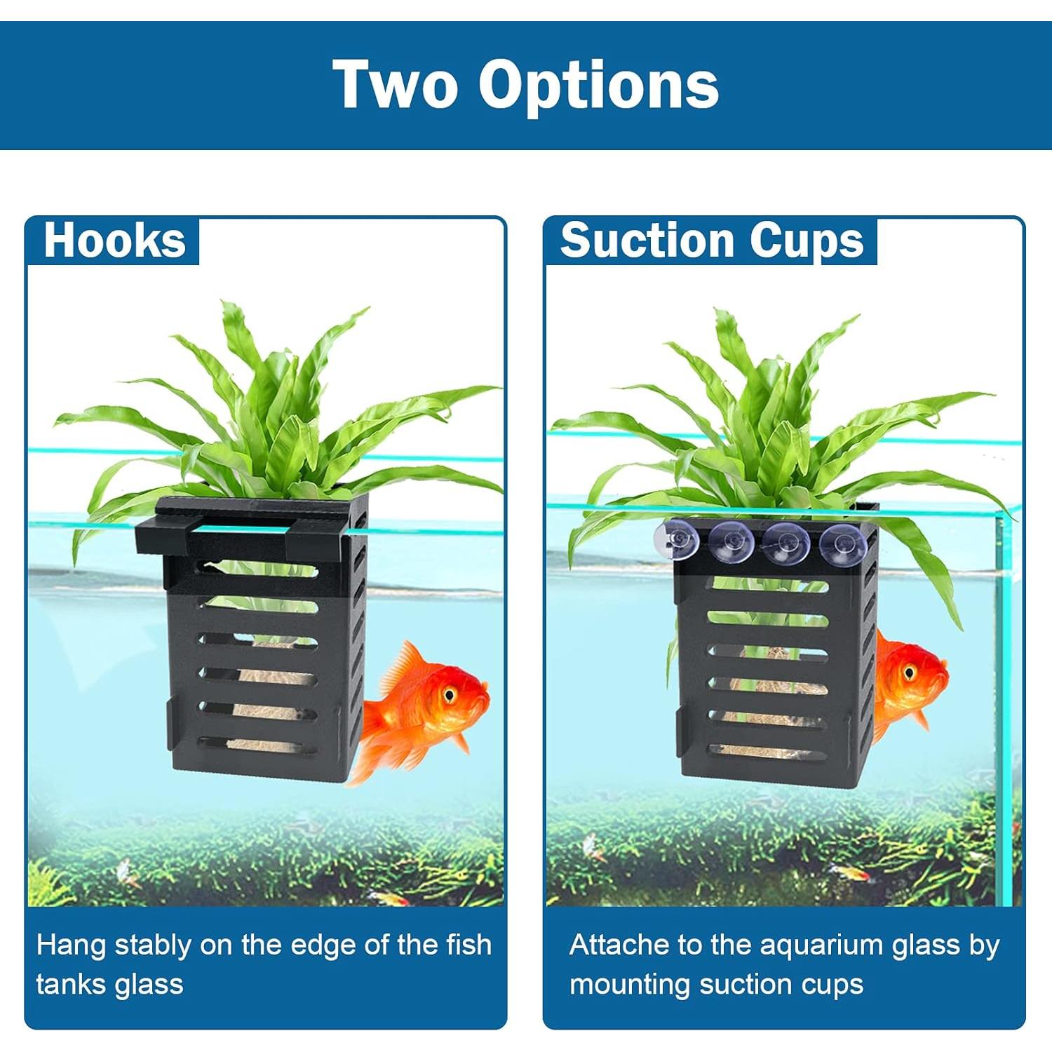 Soporte de Plantas de Acuario Uprony 4 PCS Colgante Negro