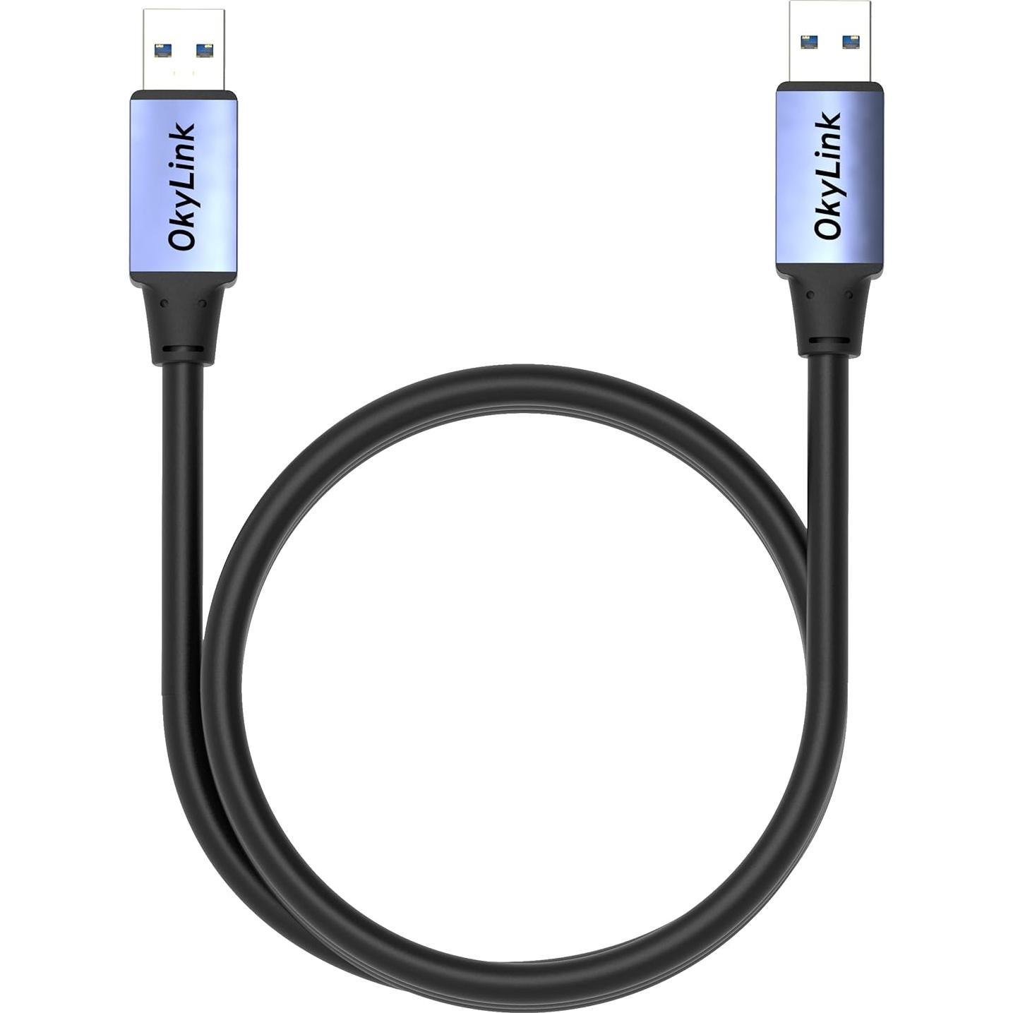 Cable USB 3.0 OKYLINK Masculino a Masculino 1.5M Gris 5Gbps