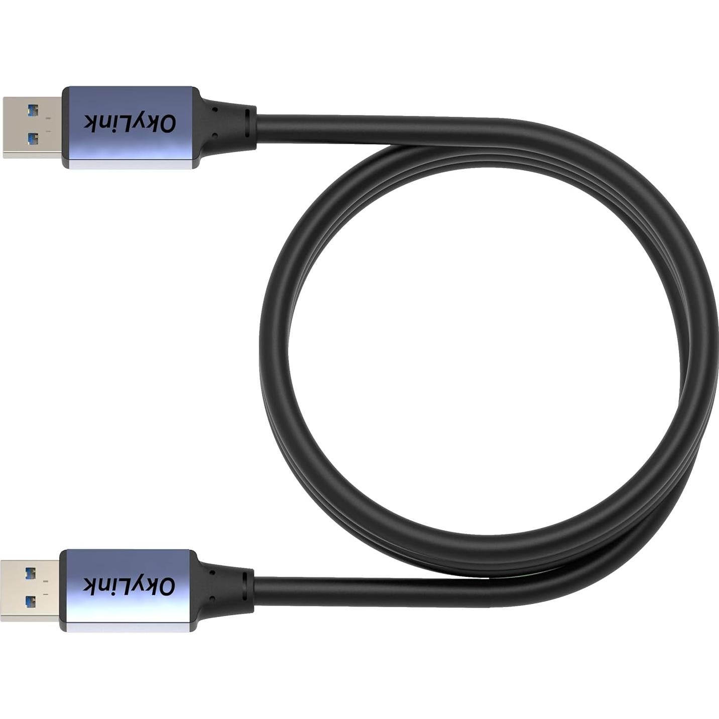 Cable USB 3.0 OKYLINK Masculino a Masculino 1.5M Gris 5Gbps