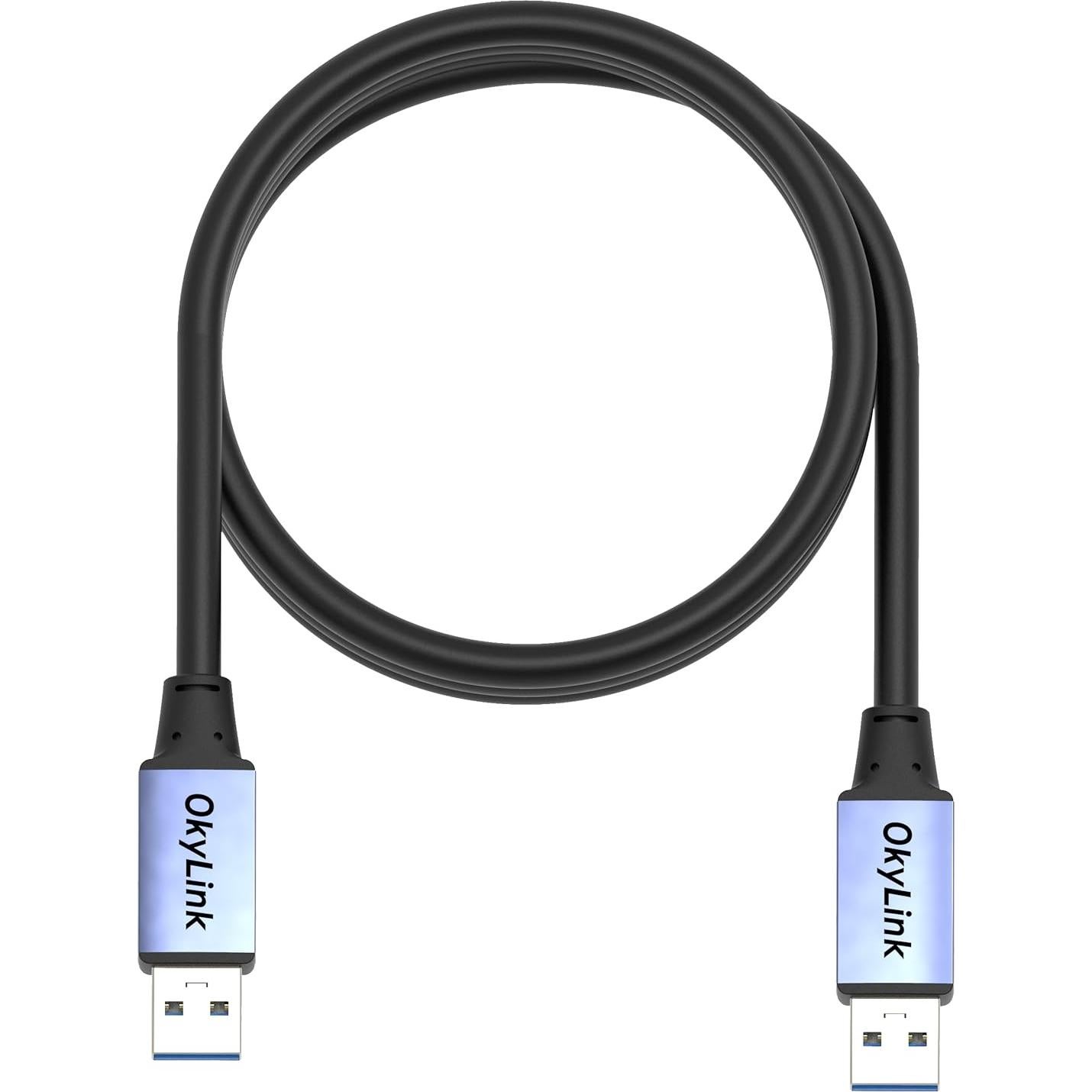 Cable USB 3.0 OKYLINK Masculino a Masculino 1.5M Gris 5Gbps
