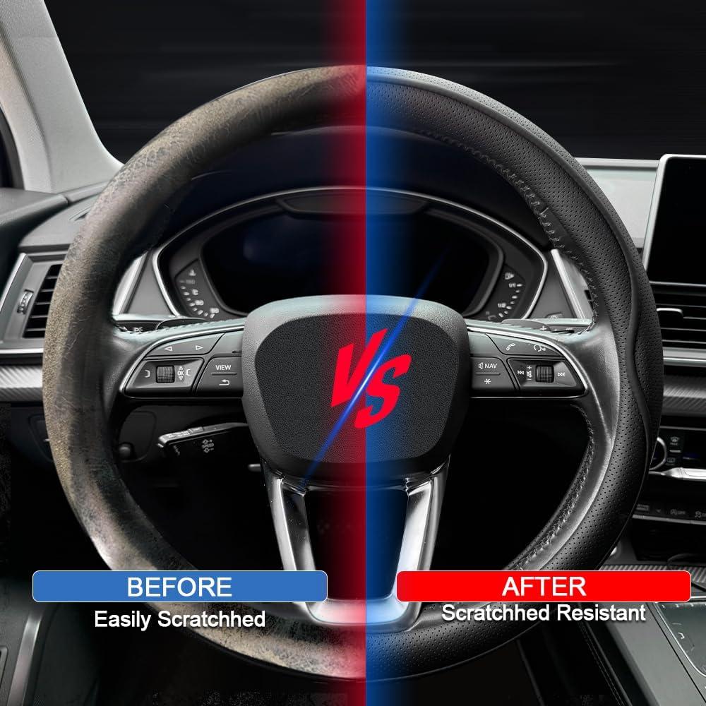 Cubierta de Volante de Cuero HAOTULE K52 Antideslizante Negro